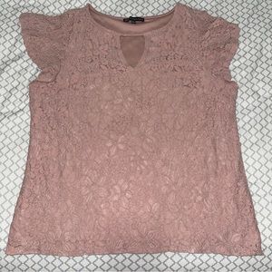 Adrianna Pappell Blush Lace Blouse